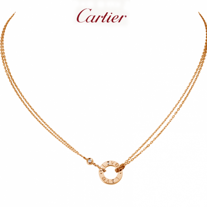 Cartie LOVE NECKLACE, 2 DIAMONDS LOVE ネックレス、ダイヤモンド2個